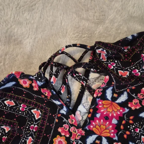 Derek Heart Black and Pink Patterned Womens Dress. - Picture 4 of 7